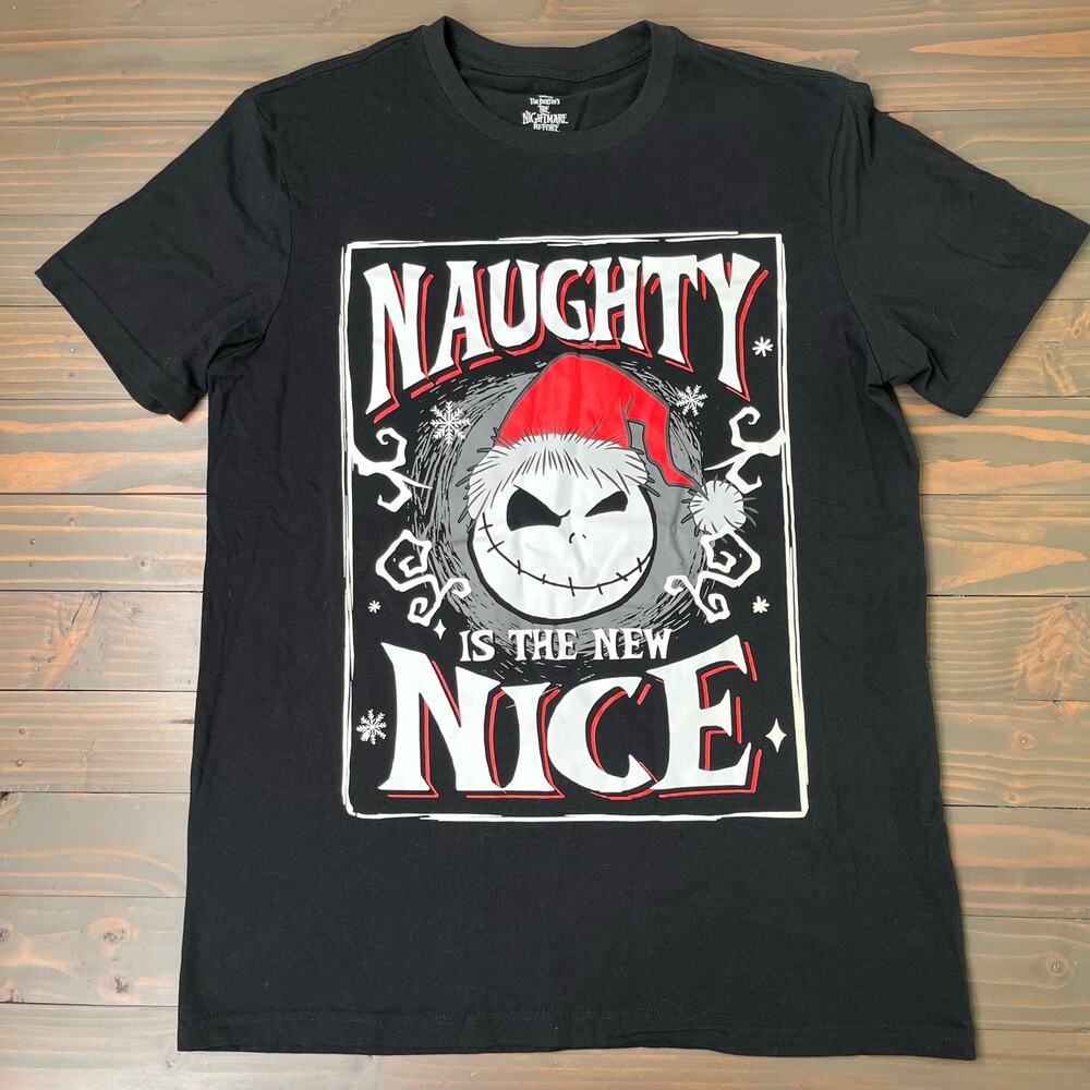 Nightmare Before Christmas Jack Skellington Naughty Is The New Nice T-Shirt L